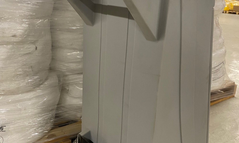 Plastic Storage Bin on Wheels with Secured Doors